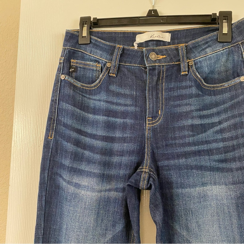 Kancan Womens Size 5/26” Flare Leg Mid Rise Dark Wash Cotton Blend Denim Jeans - Picture 4 of 16